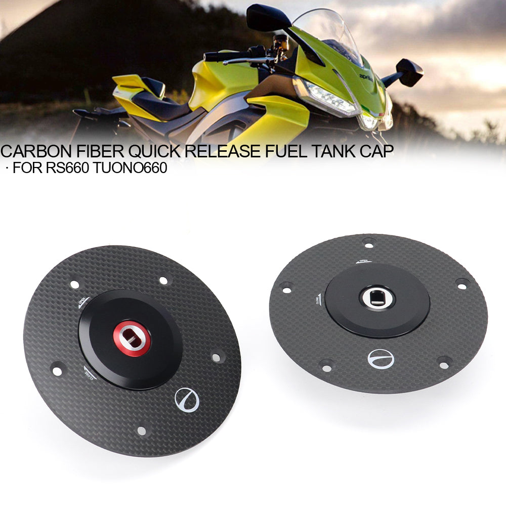 DINTCNC Carbon Fiber Fuel Tank Cap For RS660 TUONO660 Quick Release Anti-Theft Lock Cover Kit RS 660 Track Sports Accessories